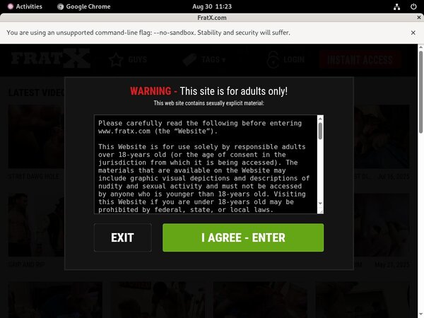 Fraternityx.com Sign