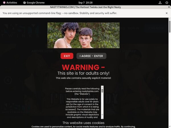 Nastytwinks.com Sign Up Page