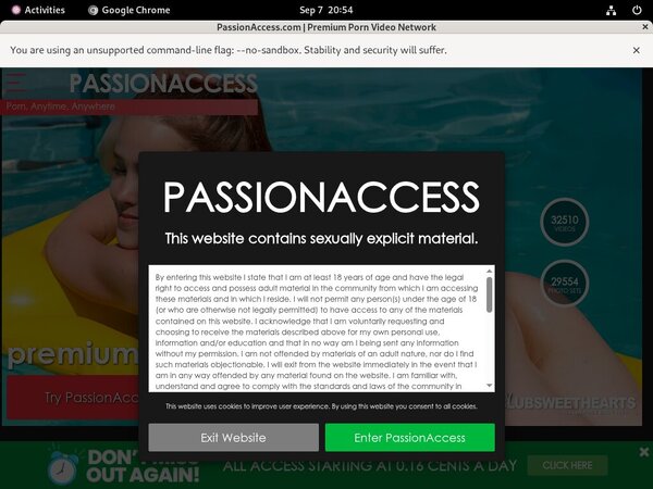 Passion Access Discount Sign Up
